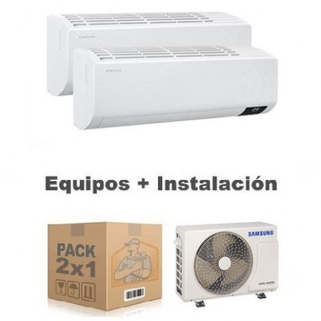 AIRE ACONDICIONADO 2X1 CON INSTALACIÓN | SAMSUNG - GAMA FREE JOINT INVERTER+ SERIE CEBÚ R-32
